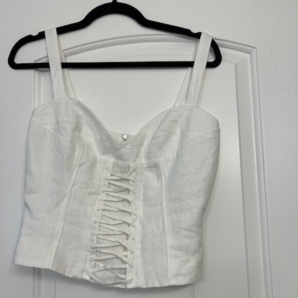 SOLD OUT ONLINE - NWT Reformation Gaia Linen Top in white size 4 - Picture 4 of 7